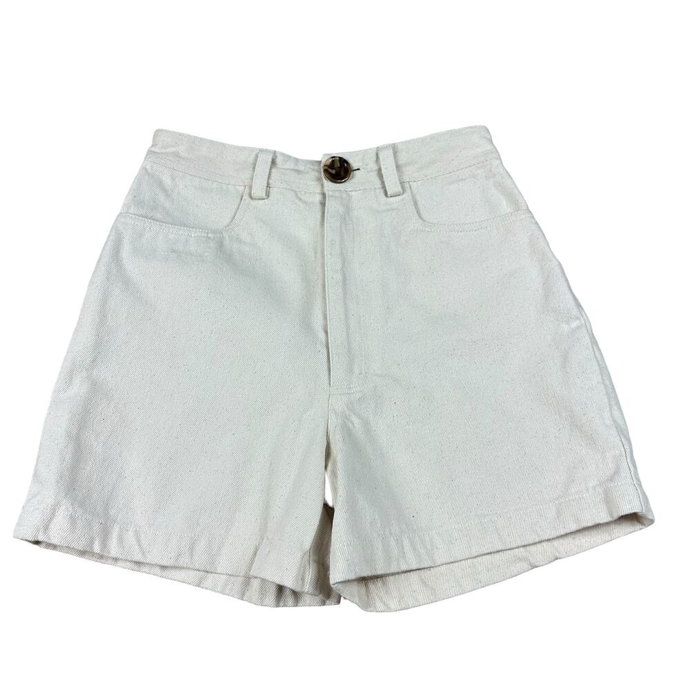 LAUDE THE LABEL Cream High Rise‎ Shorts Women's Size 2 Cotton Bone White